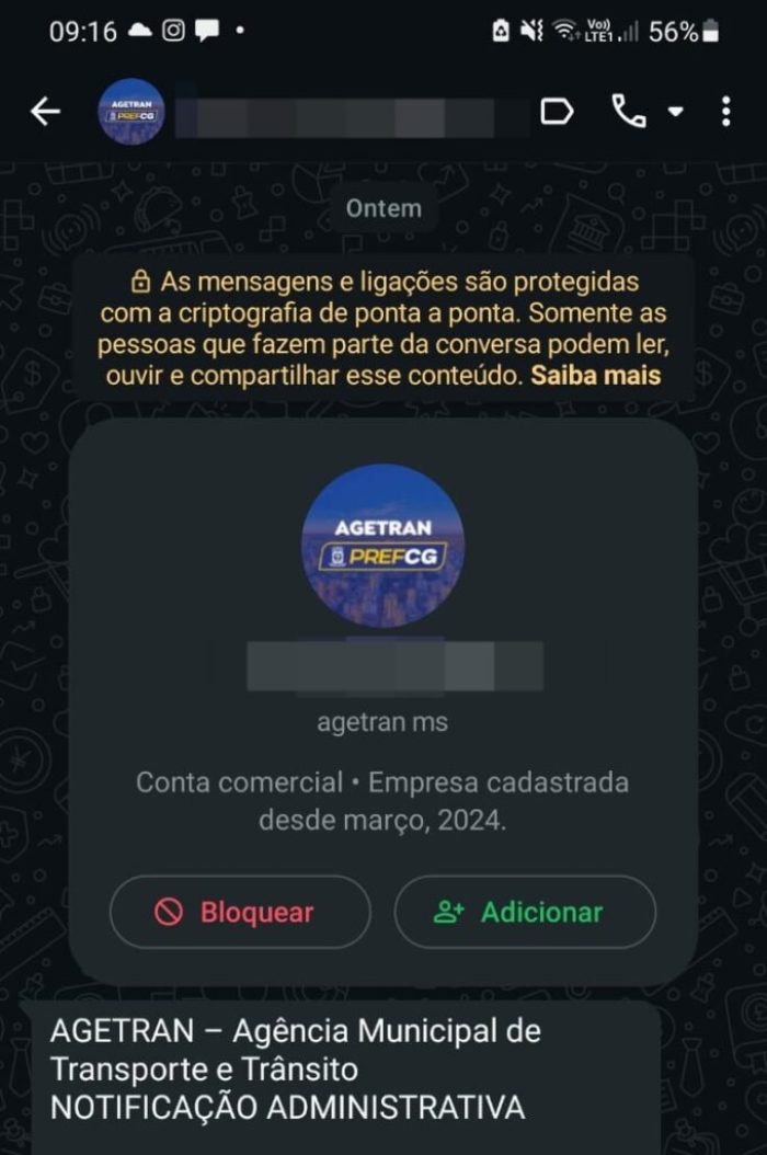 ALERTA Golpistas tentam aplicar golpe usando nome da Agetran