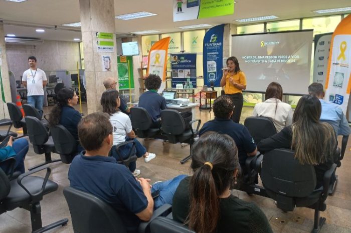 Ação do Maio Amarelo mobiliza servidores da Funtrab para um trânsito mais humano e seguro