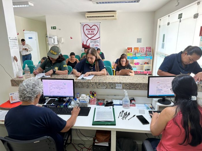 Ação em prol da vida leva servidores do Detran até o Hemosul Santa Casa para doarem sangue