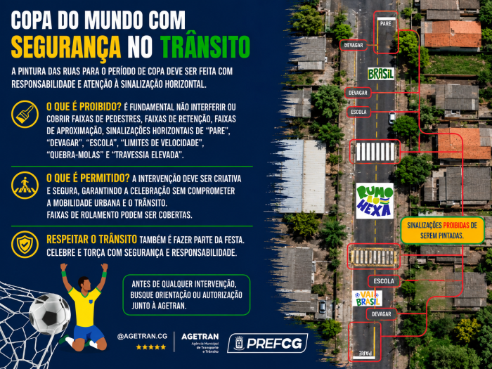 Agetran alerta para regras em pinturas de ruas durante a Copa