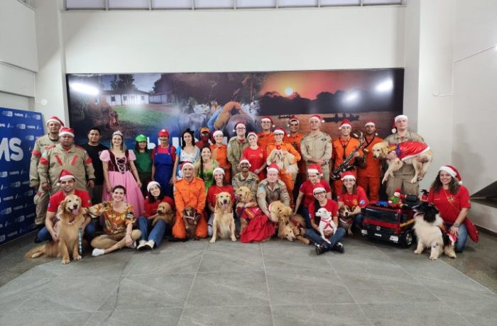 Bombeiros e cães coterapeutas visitam pacientes pediátricos no HRMS