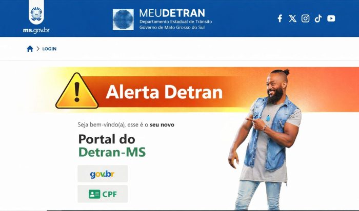 Consulta sem login, desconfie site oficial do Detran termina em gov.br e pagamentos só para Detran MS