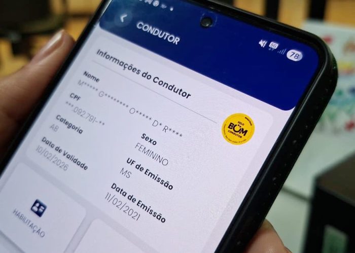 Detran-MS orienta sobre renovação automática da CNH para bom condutor e como solicitar a versão impressa