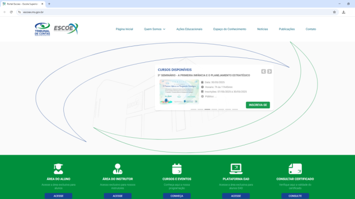 Portal da Escoex ganha novo visual
