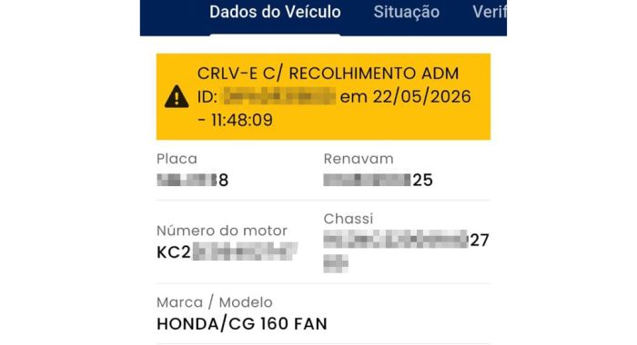 Veículo com irregularidades pode ter documento bloqueado até regularização