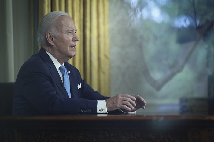 WASHINGTON, DC - JUNE 02: U.S. President Joe Biden delivers a nationally televised address from the Oval Office of the White House June 2, 2023 in Washington, DC. Biden delivered remarks on the recent debt limit agreement that the U.S. Congress passed with broad bipartisan support.   Win McNamee/Getty Images/AFP (Photo by WIN MCNAMEE / GETTY IMAGES NORTH AMERICA / Getty Images via AFP)